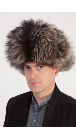 Silver fox fur hat - Russian style hat